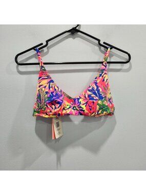 Maaji Multicolor Tropical Print Bikini Top - Pink, Yellow, Green, Blue